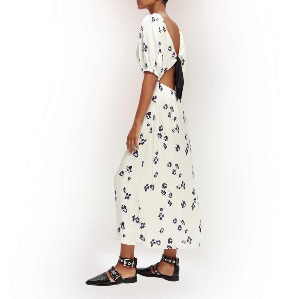 SCOTCH & SODA V-NECK OPEN BACK MAXI DRESS - Picture 9 of 13